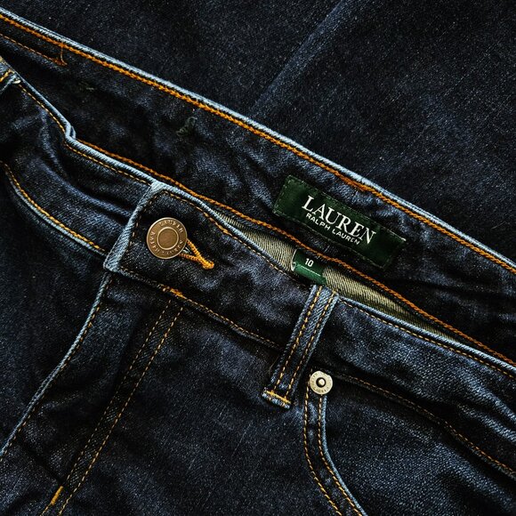 LAUREN RALPH LAUREN - Classic! Dark wash modern straight curvy jeans - Picture 12 of 12